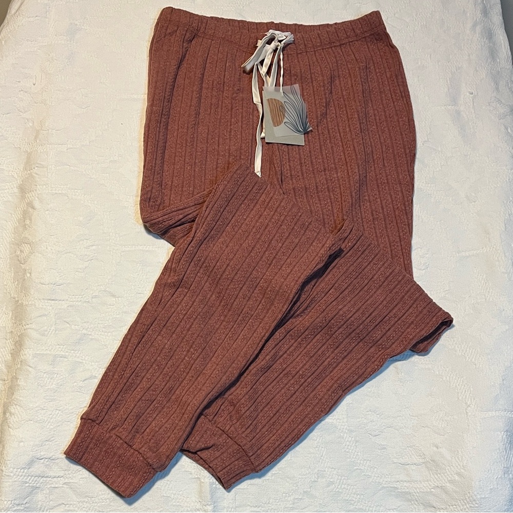 Blu Pepper Cozy Life Mauve Joggers Lounge Pants, Size S